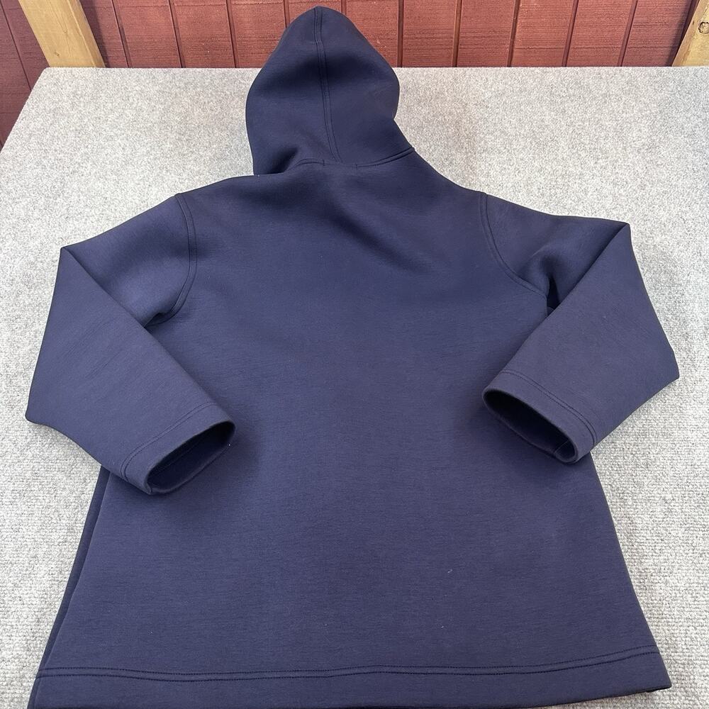 J.Crew Scuba Jacket Hoodie Womens M Navy Full Zip Neoprene Athleisure H4513 - Picture 8 of 9